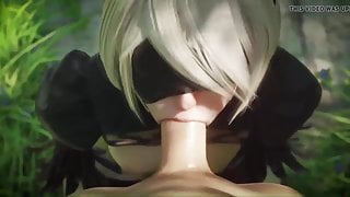 Hot Nier Automata fucking with blowjob and cumshot